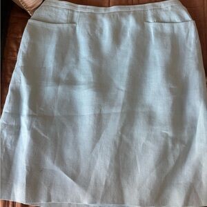Talbots Light Blue Skirt Irish Linen Size 16
